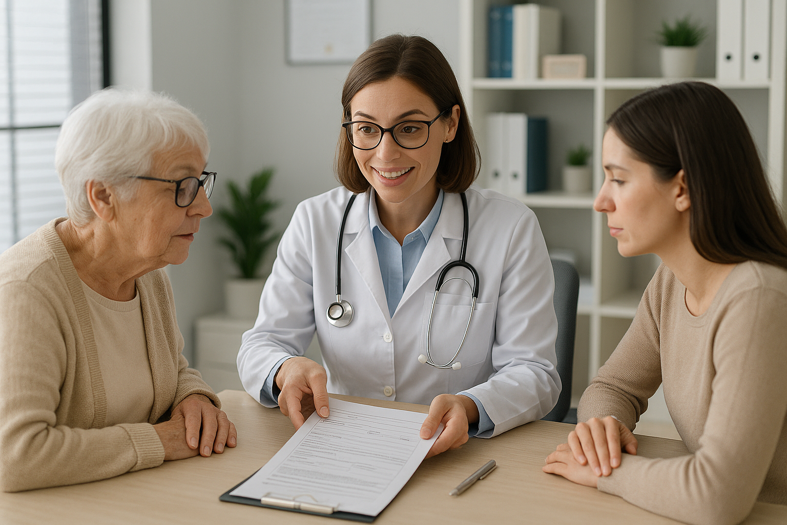 Medico di base spiega come attivare l’ADI a paziente anziano e familiare
