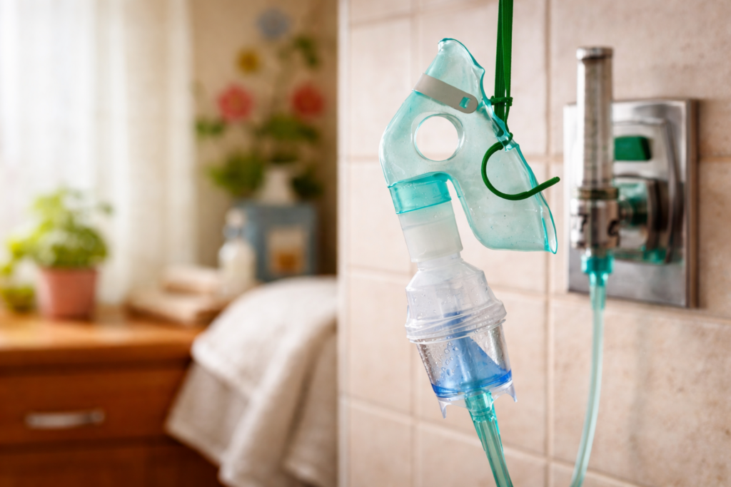 Installazione di un concentratore di ossigeno a casa di paziente con insufficienza respiratoria