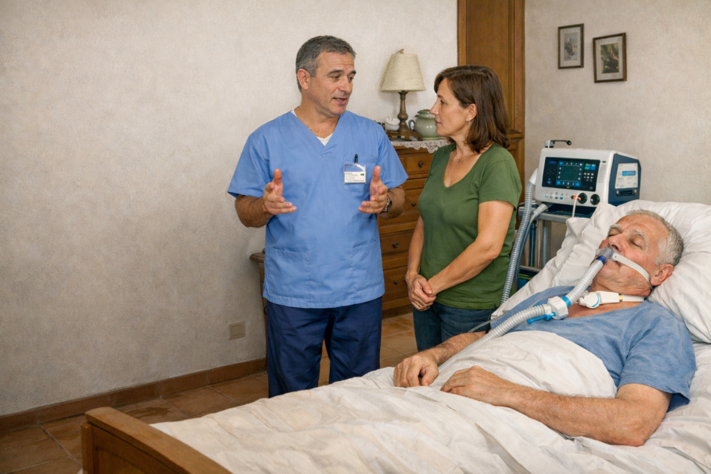 Differenza tra ventilazione non invasiva con maschera e ventilazione invasiva con tracheostomia