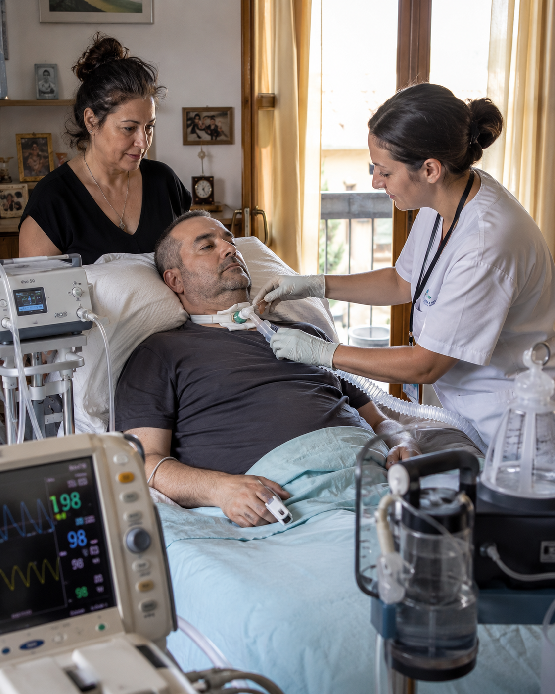 Gestione domiciliare di un paziente con tracheostomia temporanea o permanente