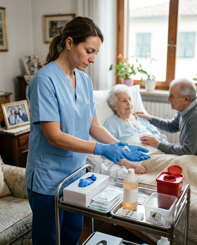 Igiene delle mani e ambiente domestico pulito per prevenire infezioni nell'assistenza domiciliare