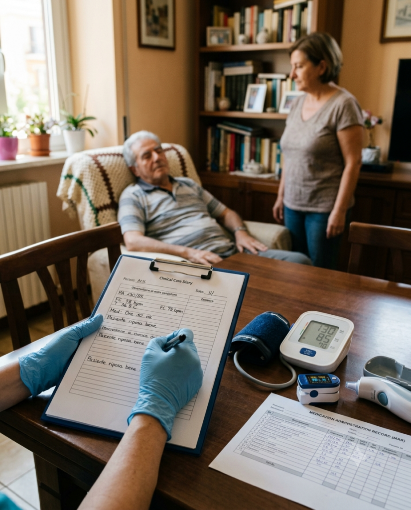 Registrazione dei parametri vitali nel diario clinico domiciliare