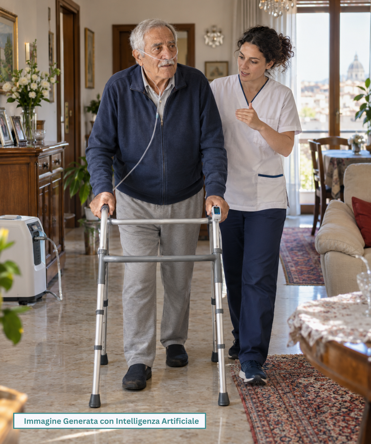 Riabilitazione respiratoria a domicilio per paziente con BPCO o post-polmonite